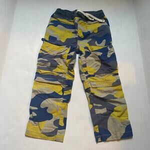 Mini Boden Yellow & Blue Camo Zipoff pants